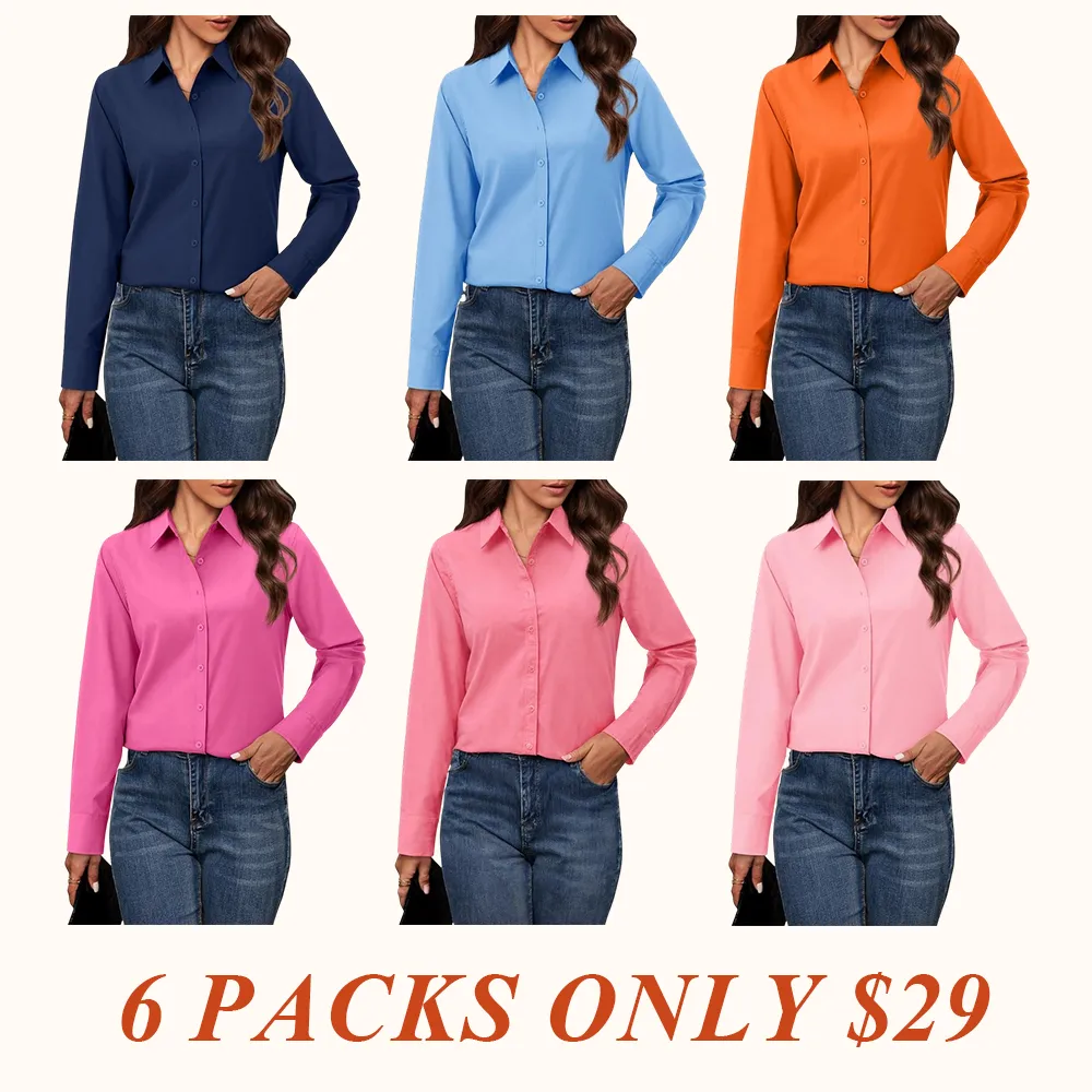 Button Down Shirts for Women Classic Fit Dress Shirt