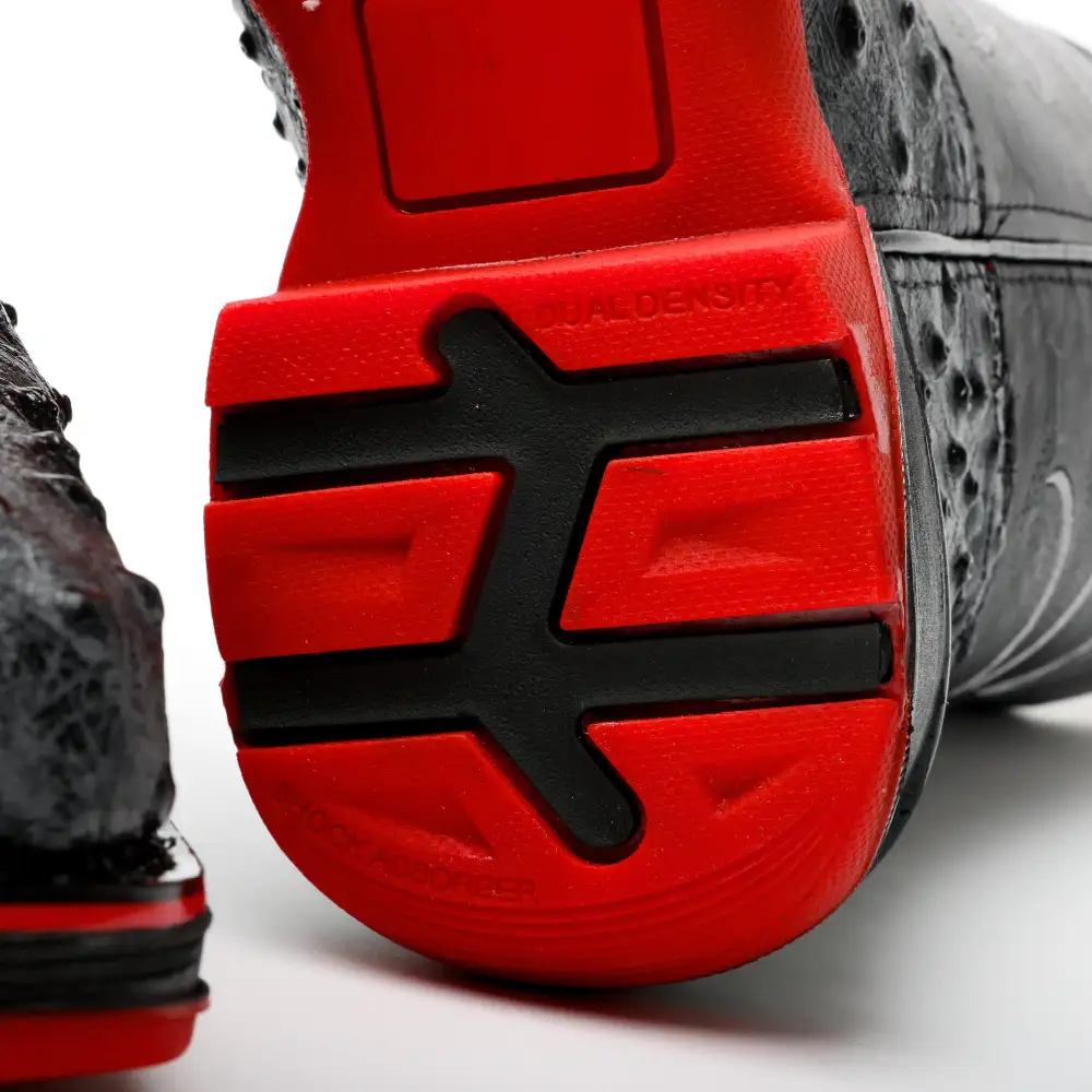 Grey Ostrich Leather Boots With 3D Lightweight Sole - Composite Toe