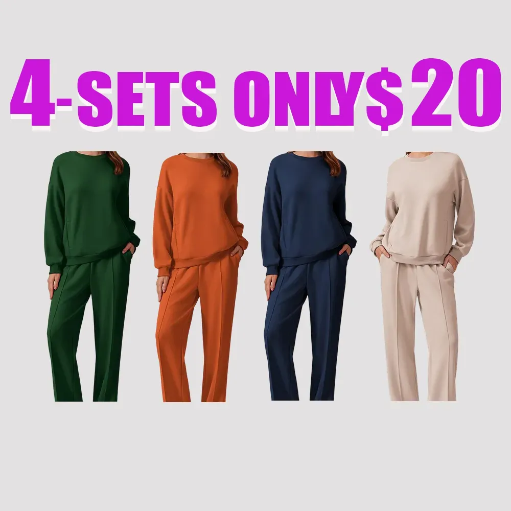 🔥Last Day 89% OFF🔥2-Piece Sweatshirt & Pants Set – Comfy Travel or Home Outfit