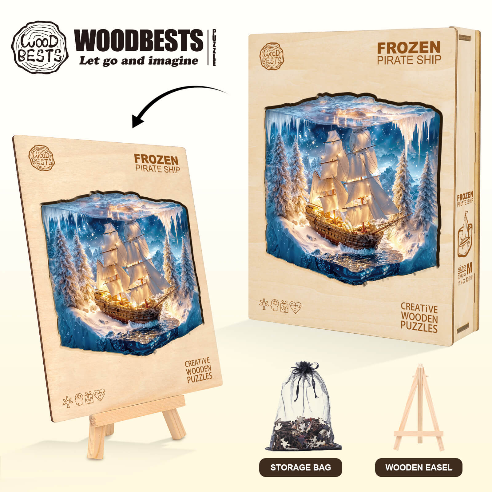 Frozen Pirate Ship Wooden Jigsaw Puzzle