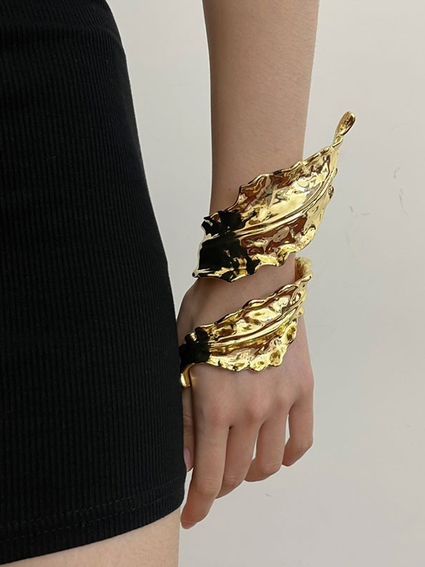 Geometric Pleated Shiny Solid Color Bracelet Accessories