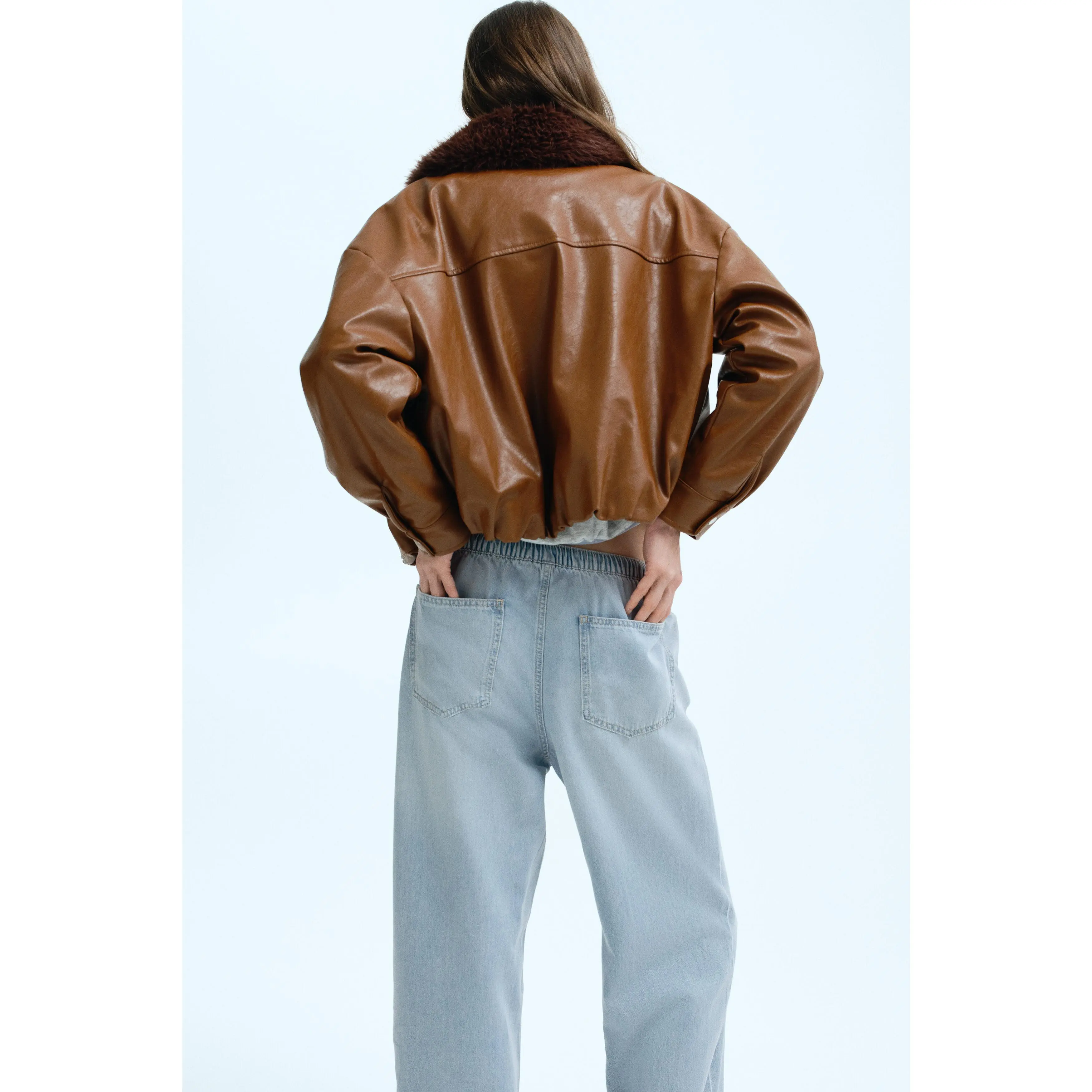 Denim drawstring trousers