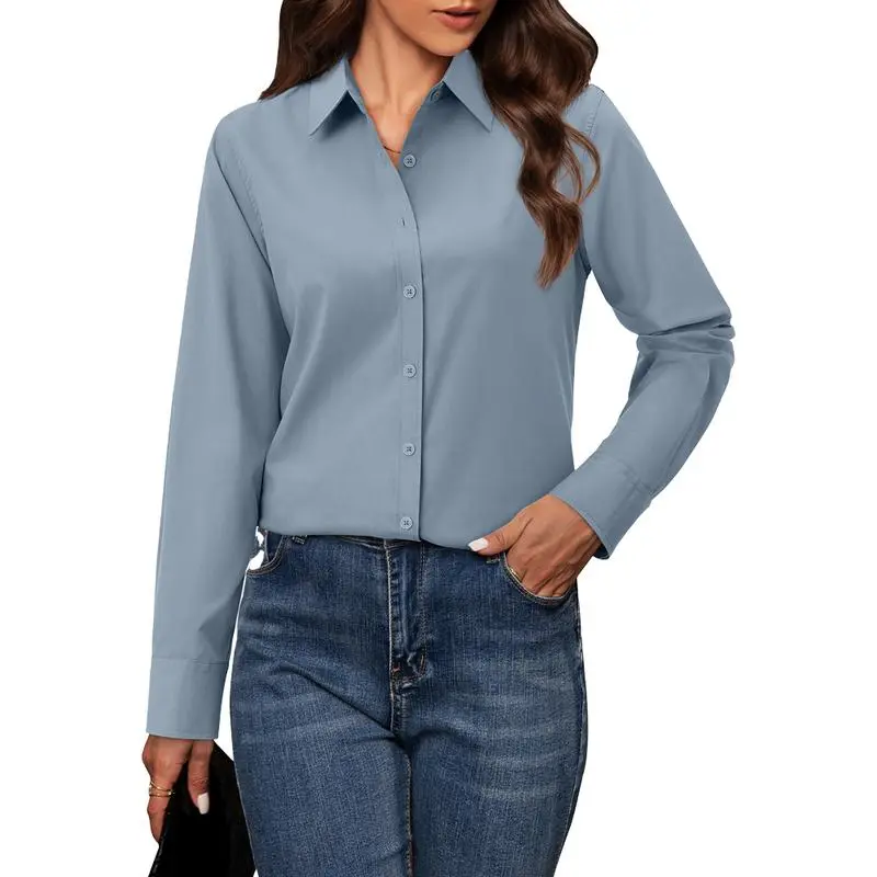 Button Down Shirts for Women Classic Fit Dress Shirt