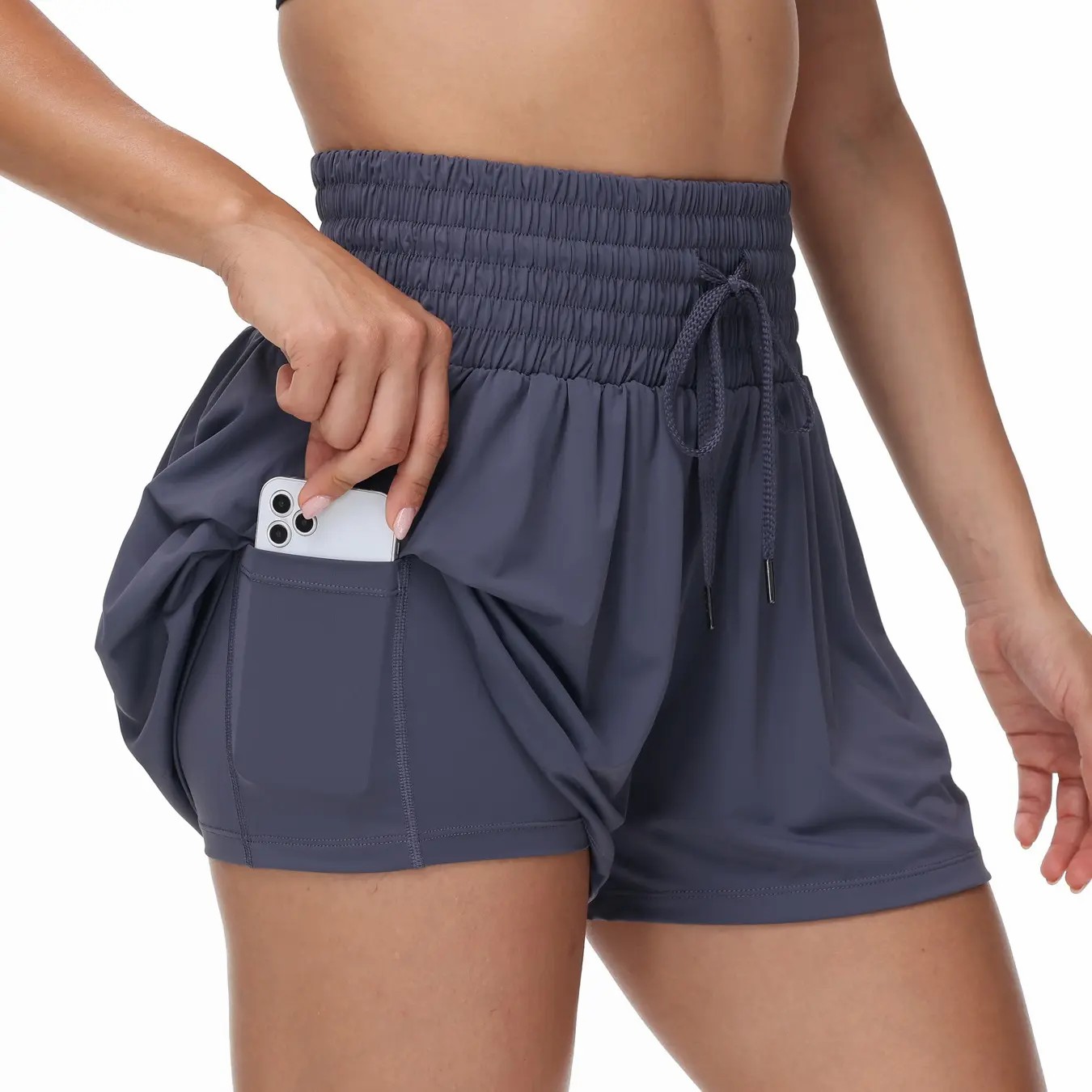 🛍️【Stock Up Deals】Women’s 2-in-1 High-Waisted Flowy Athletic Shorts with Pockets