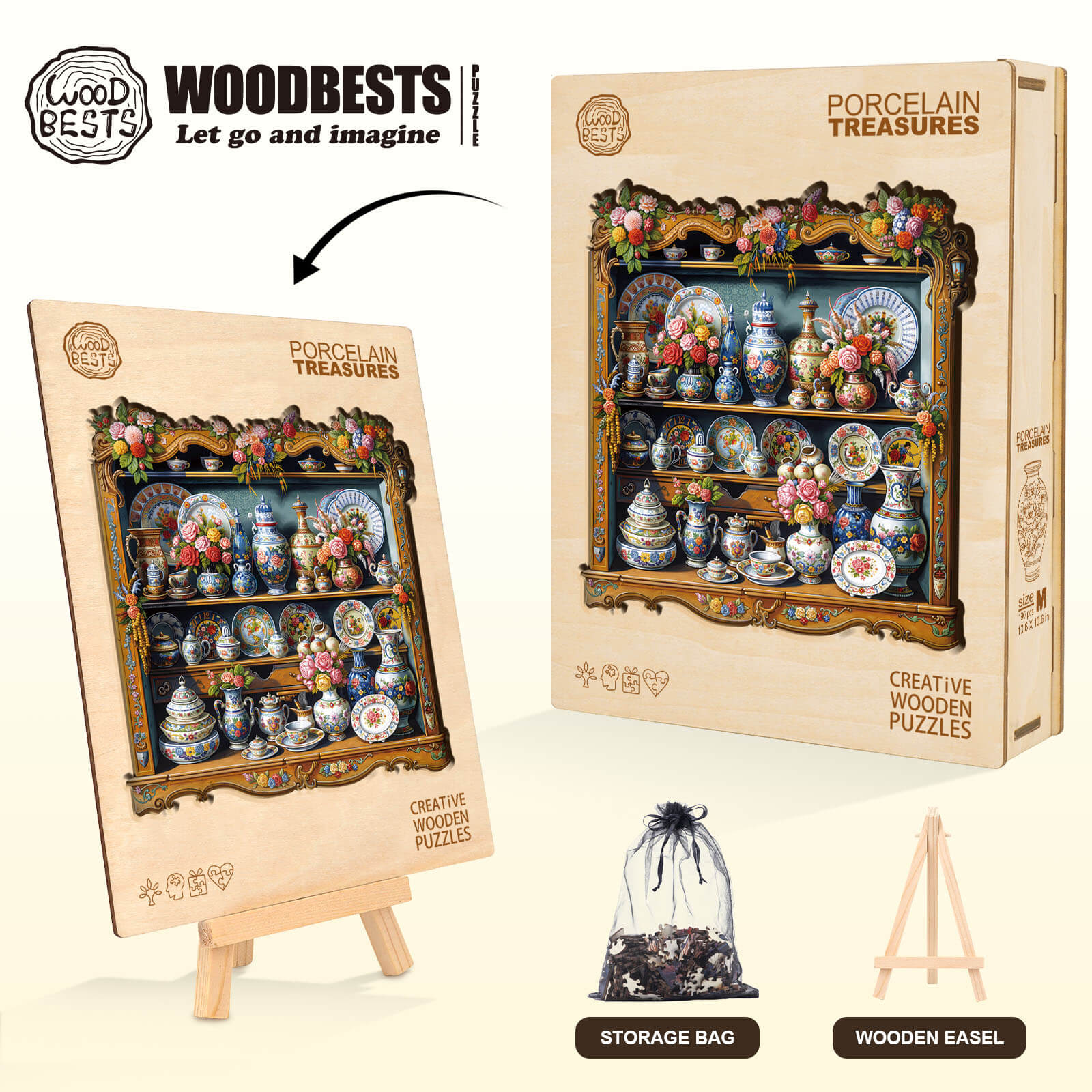 Porcelain Treasures Wooden Jigsaw Puzzle