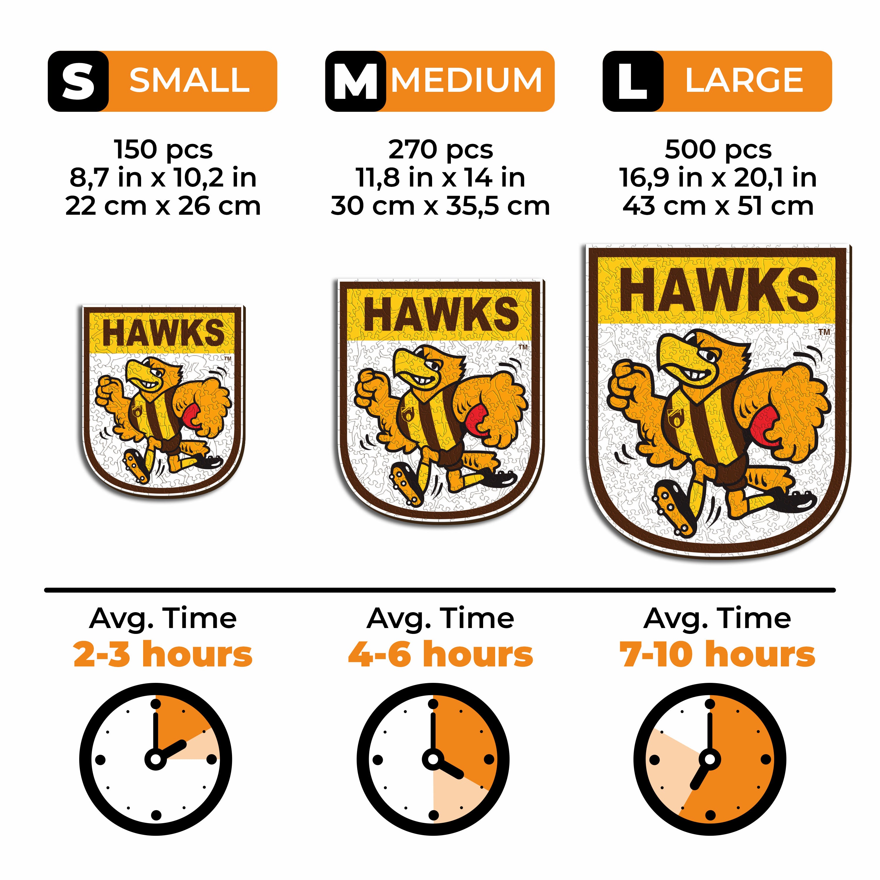 Hawthorn Hawks FC Retro Mascot - Wooden Puzzle