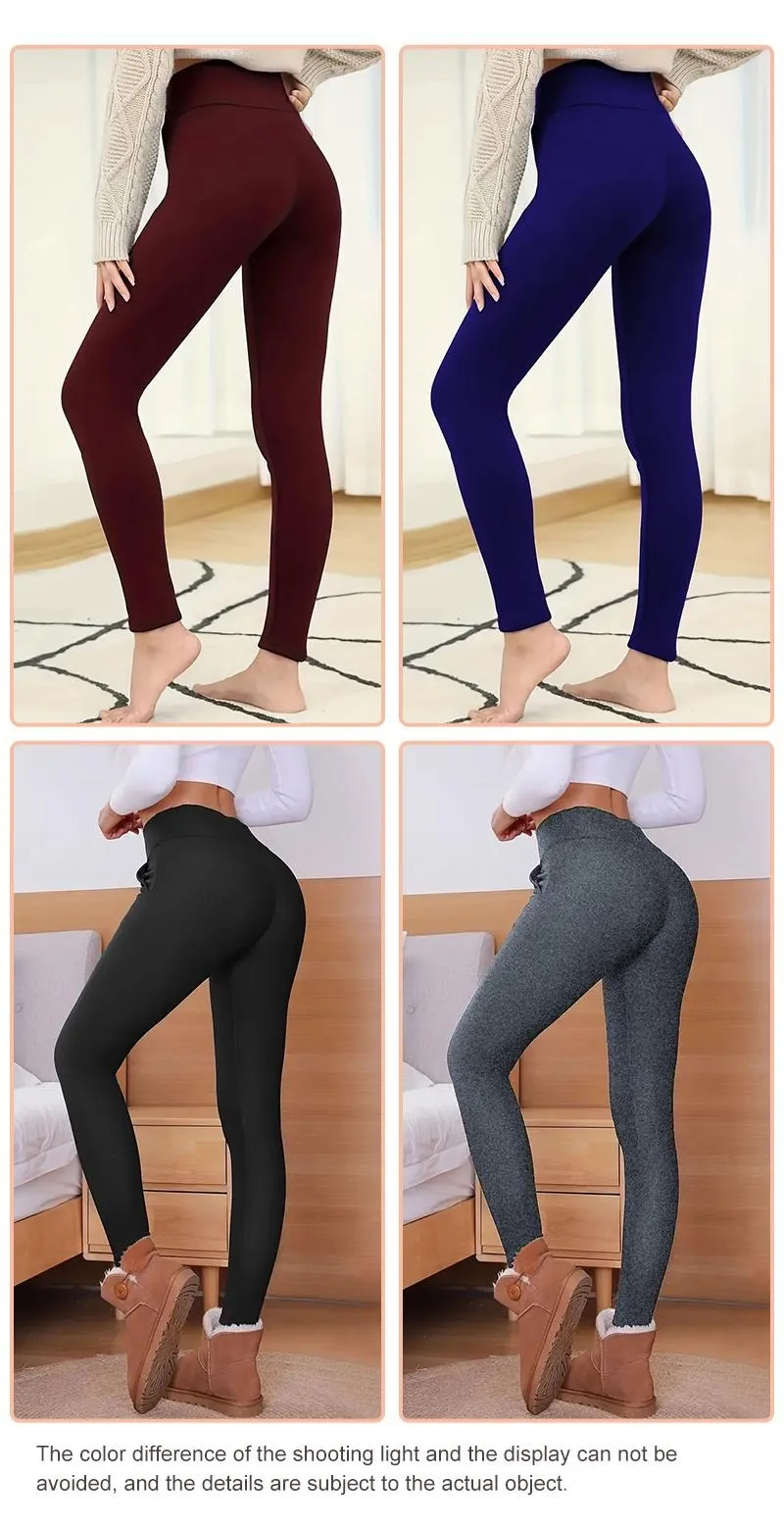 Women's solid casual plush leggings