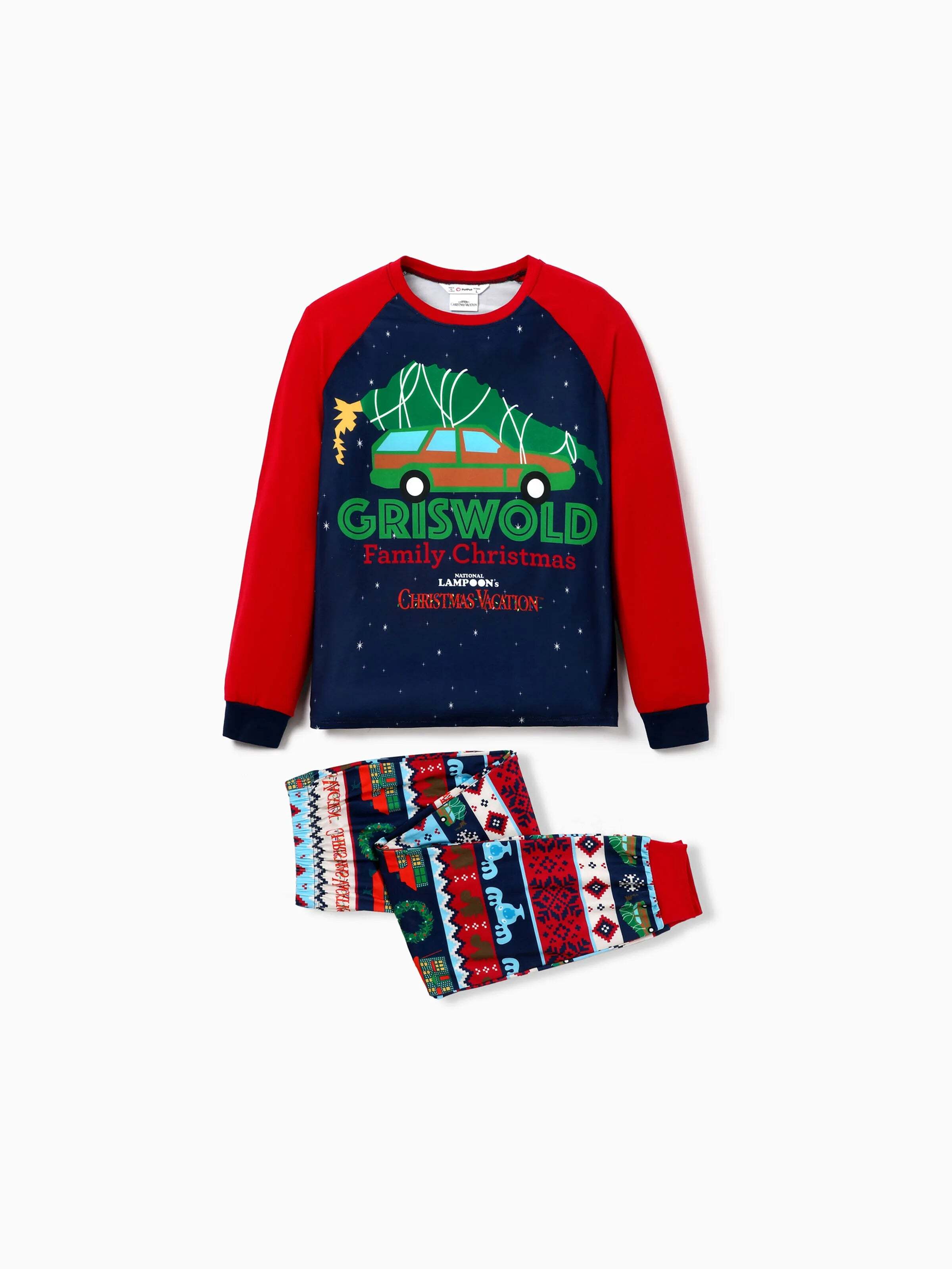 Christmas Vacation Family Matching Character Print Pajamas Sets with Christmas Socks