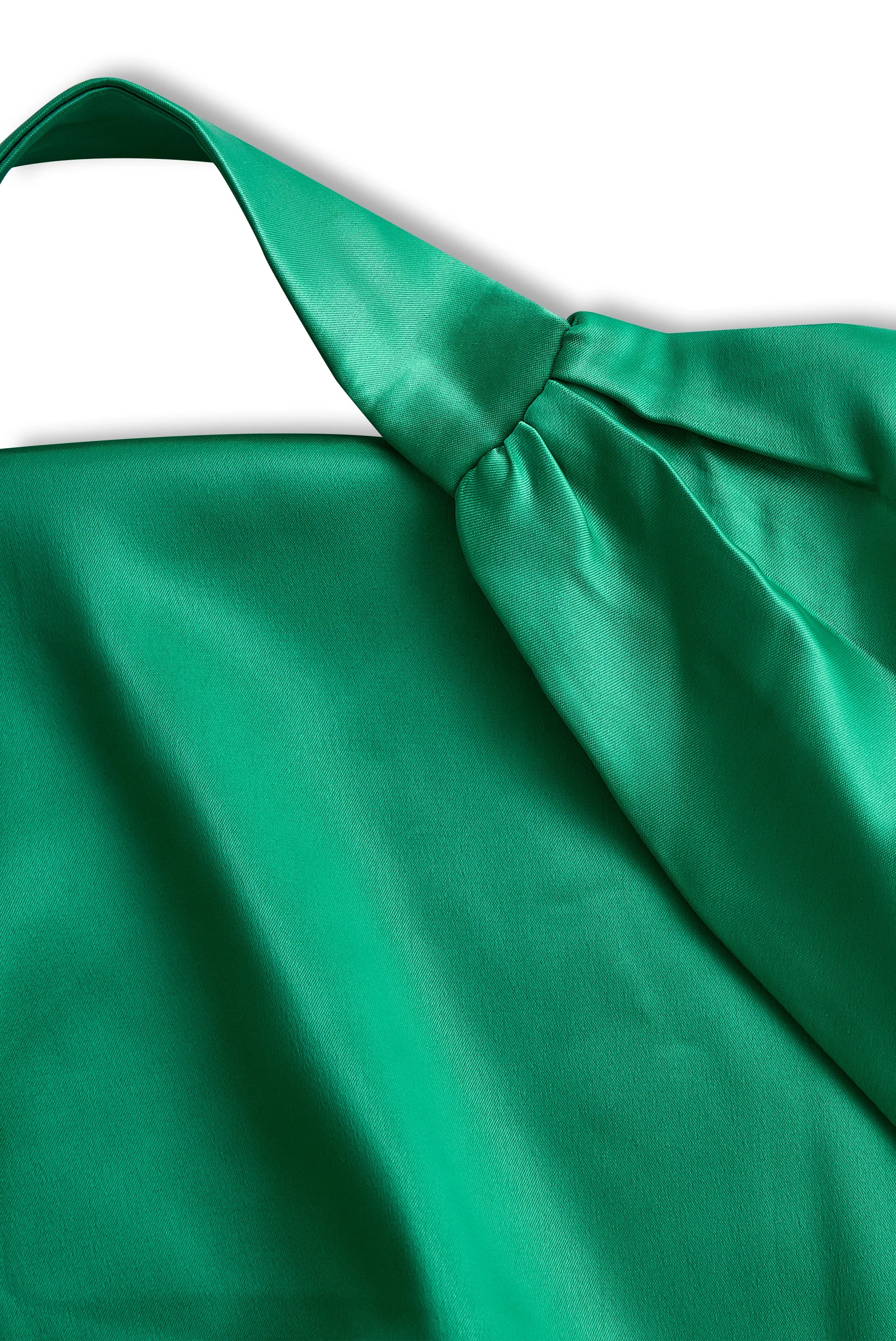 Fashionable and Draped Halterneck Satin Mini Dress