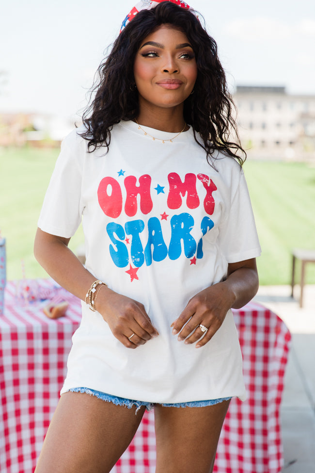 Oh My Stars White Graphic Tee