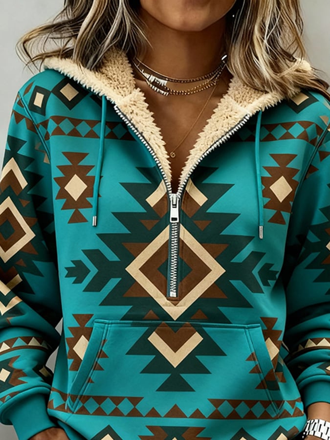 Women's Western Casual Textured Sweatshirt