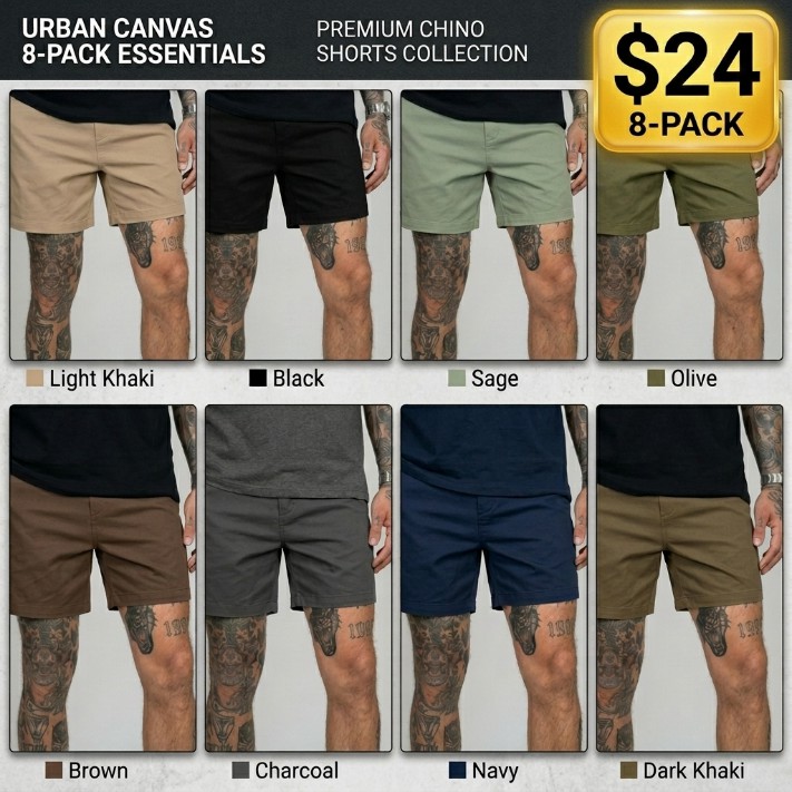 Premium Men’s Chino Comfort Shorts - Versatile Daily Wear