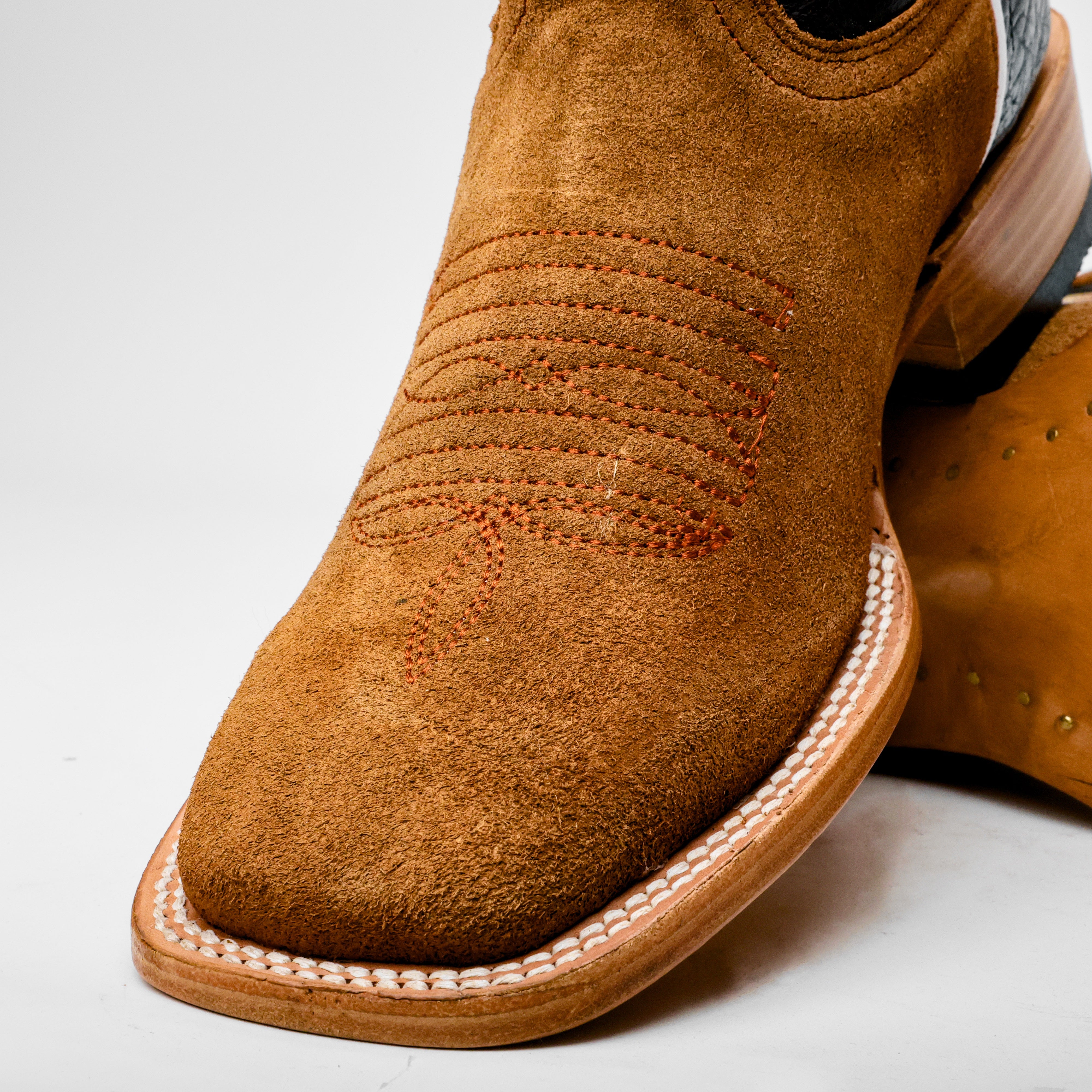 Honey Rough-Out Boots - Square