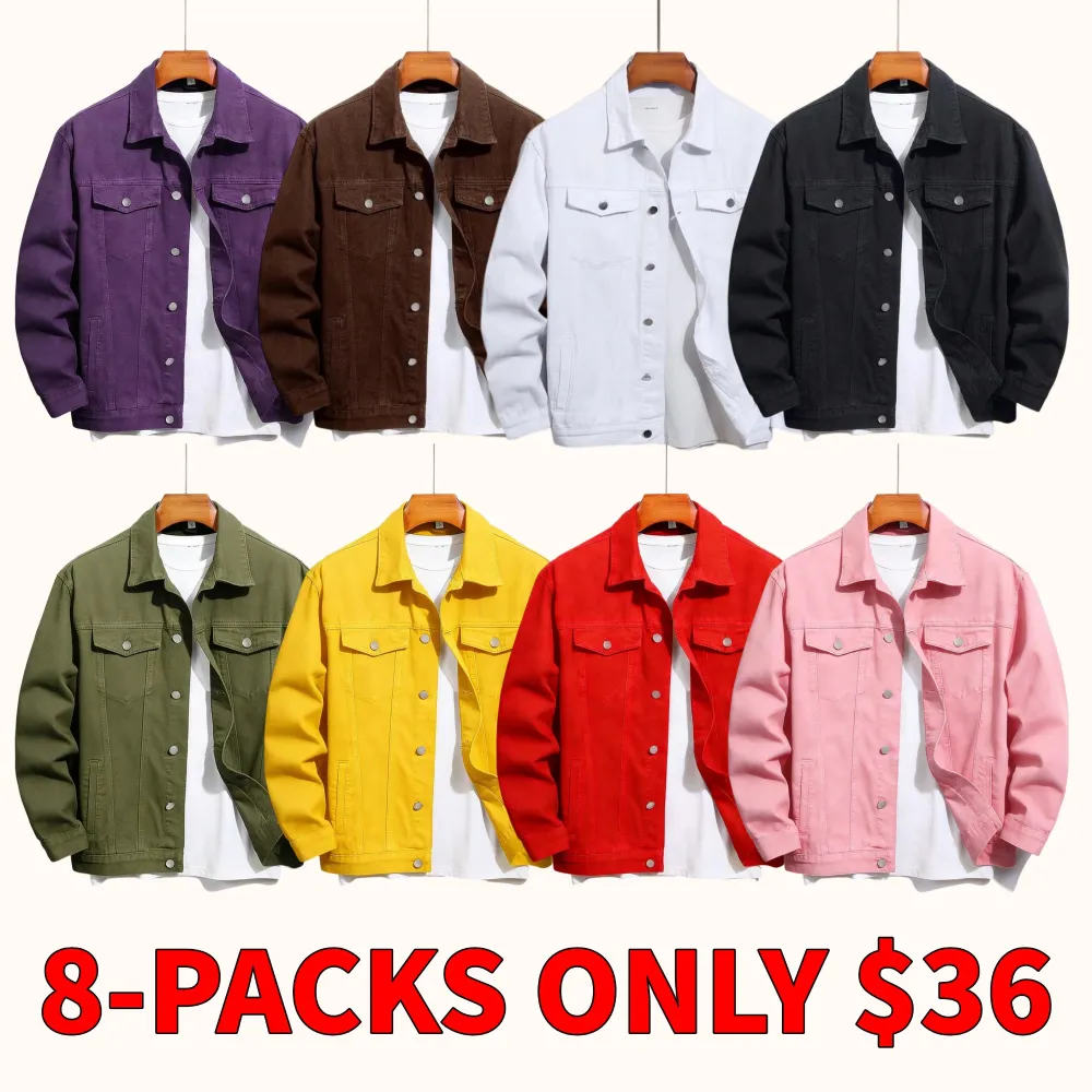 Men's solid color denim jacket