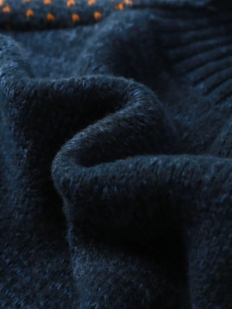 Women's Moon & Star Pattern High Neck Sweater