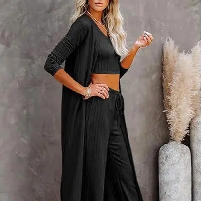 Women’s 3-Piece Loungewear Set with Cardigan