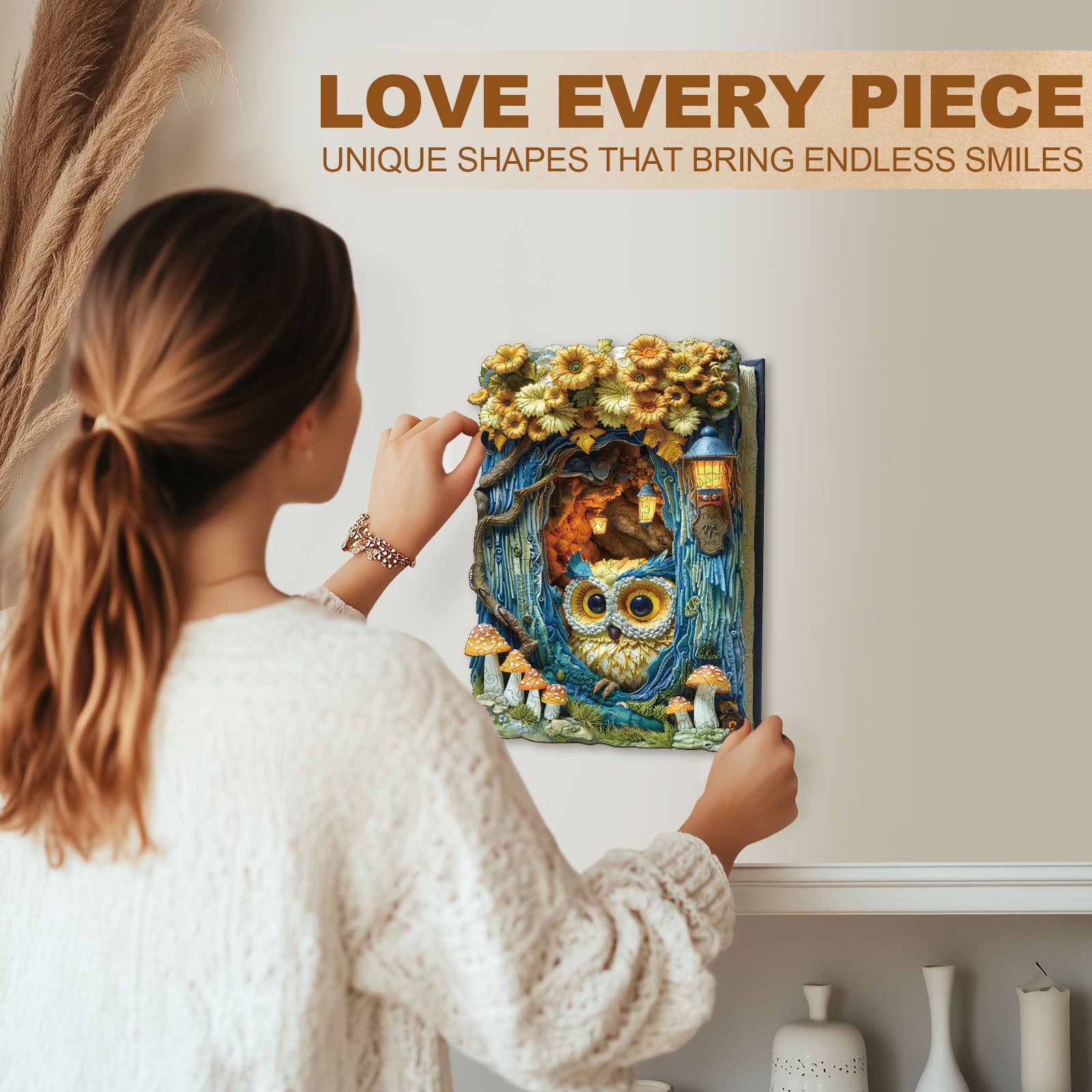 Owl Beneath The Light Wooden Jigsaw Puzzle