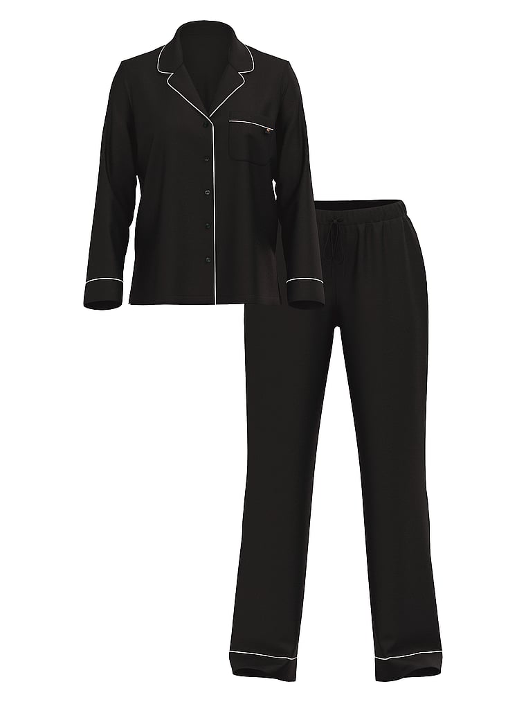 Modal Long Pajama Set  BLACK
