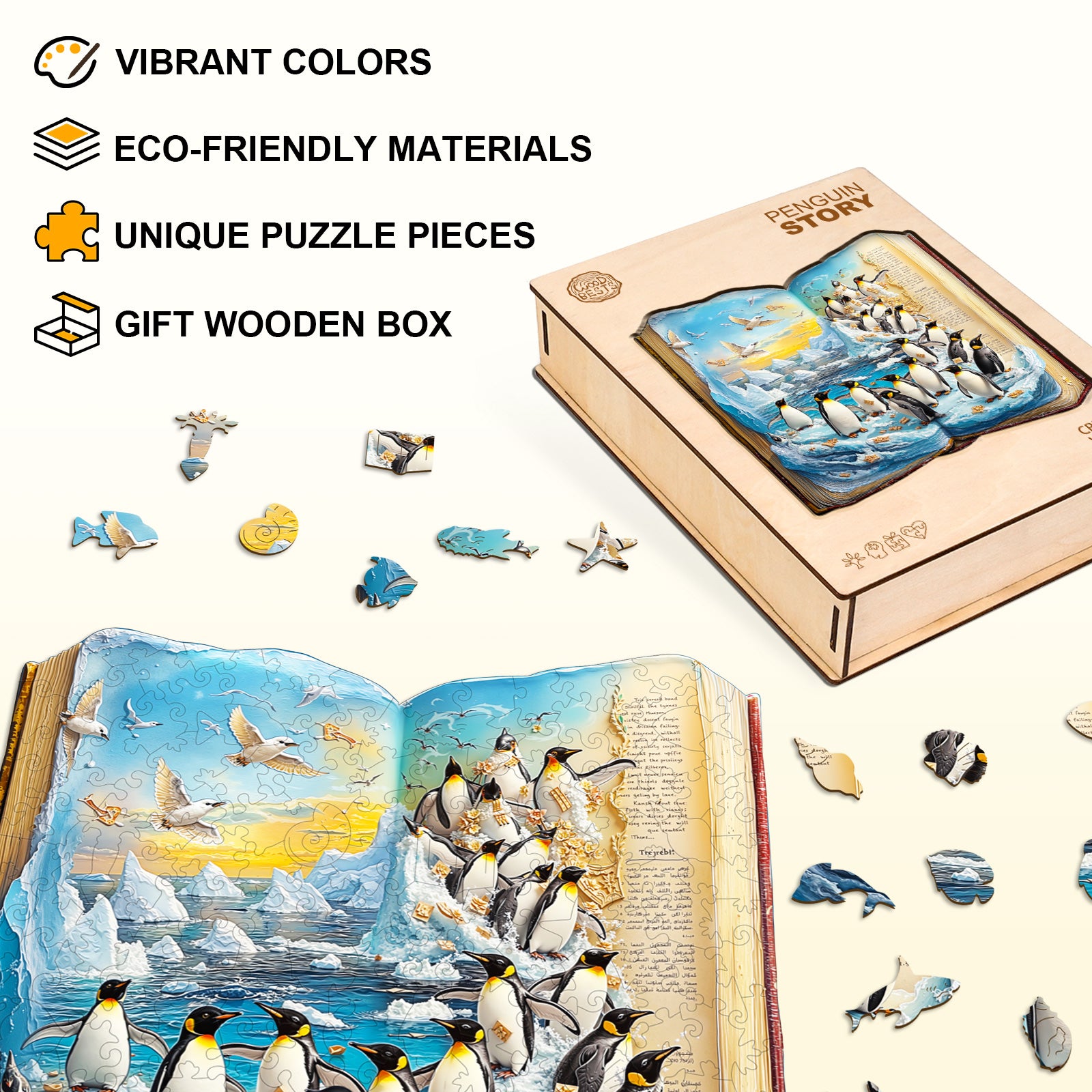 Penguin Story Wooden Jigsaw Puzzle
