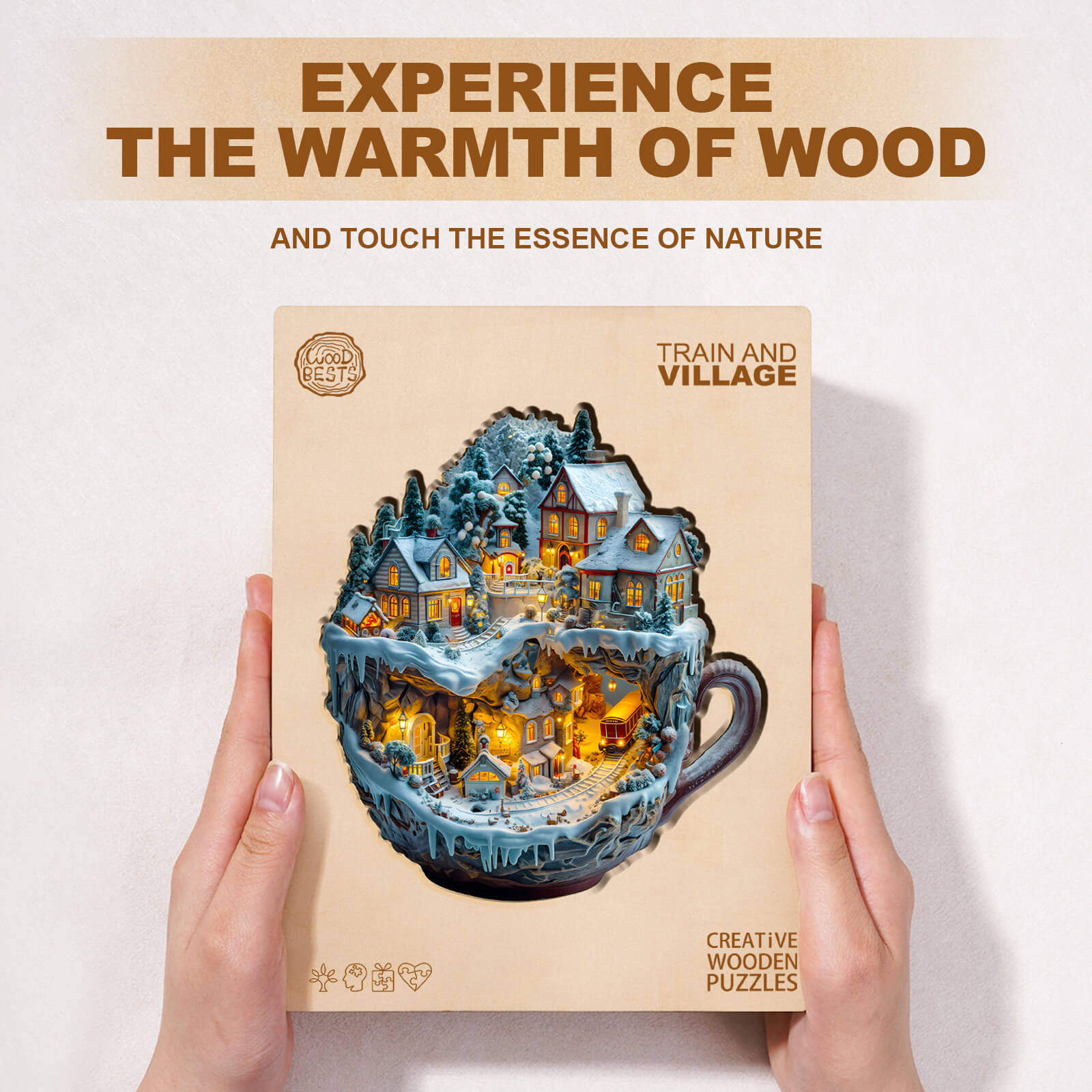 Train and Village Wooden Jigsaw Puzzle