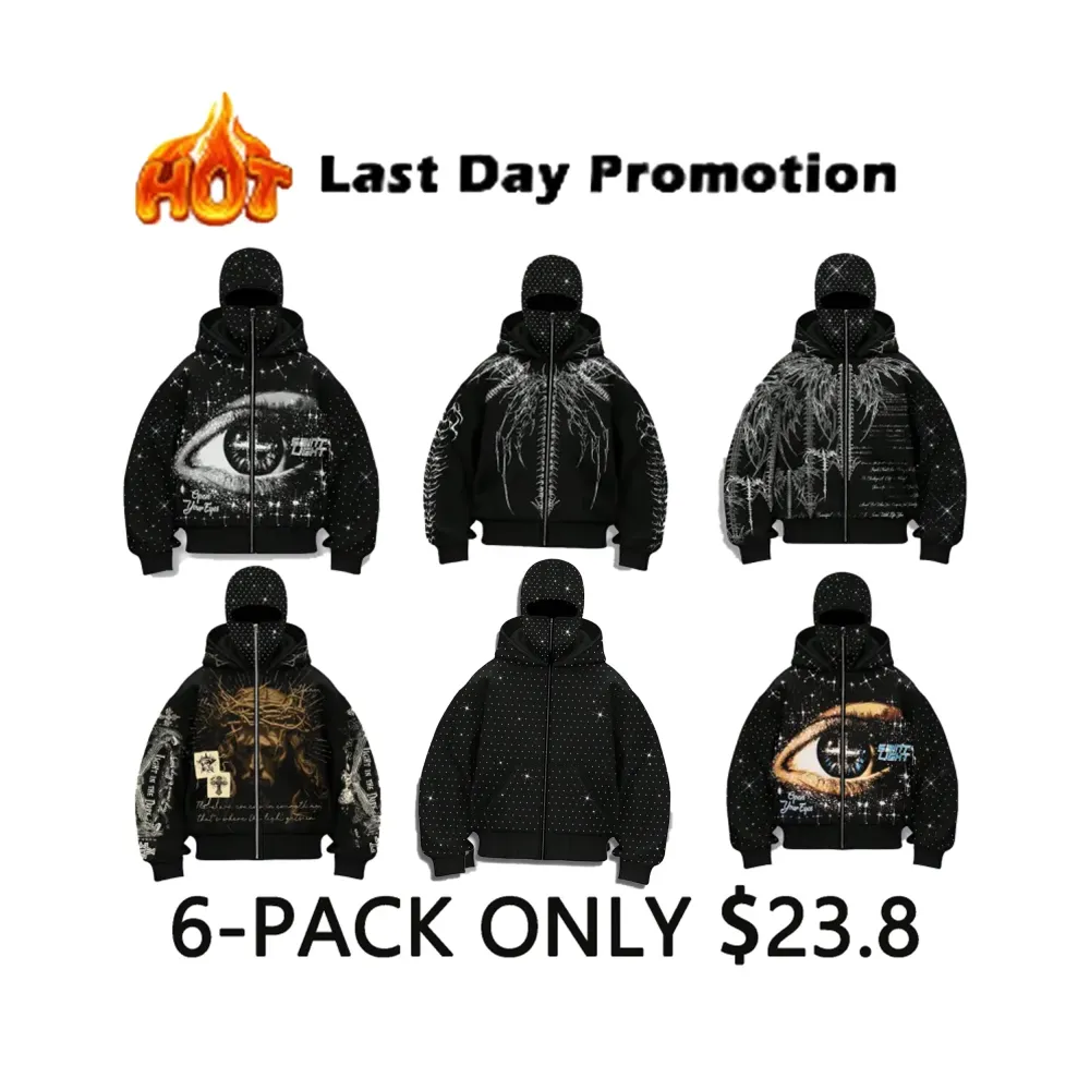 Men's Street-Style Rhinestone Windproof Warm 2-in-Hoodie w/Pockets & Zipper (Fall Winter)