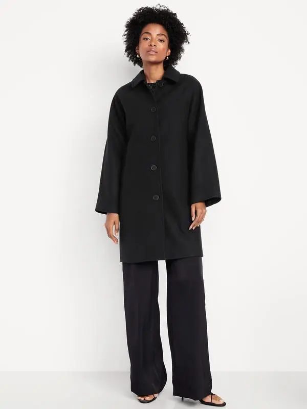 Old Navy Women's Relaxed Button-Front Mac Coat