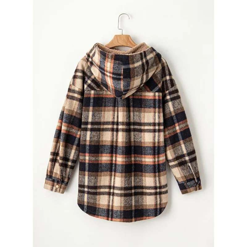 Women's Flannel Hooded Plaid