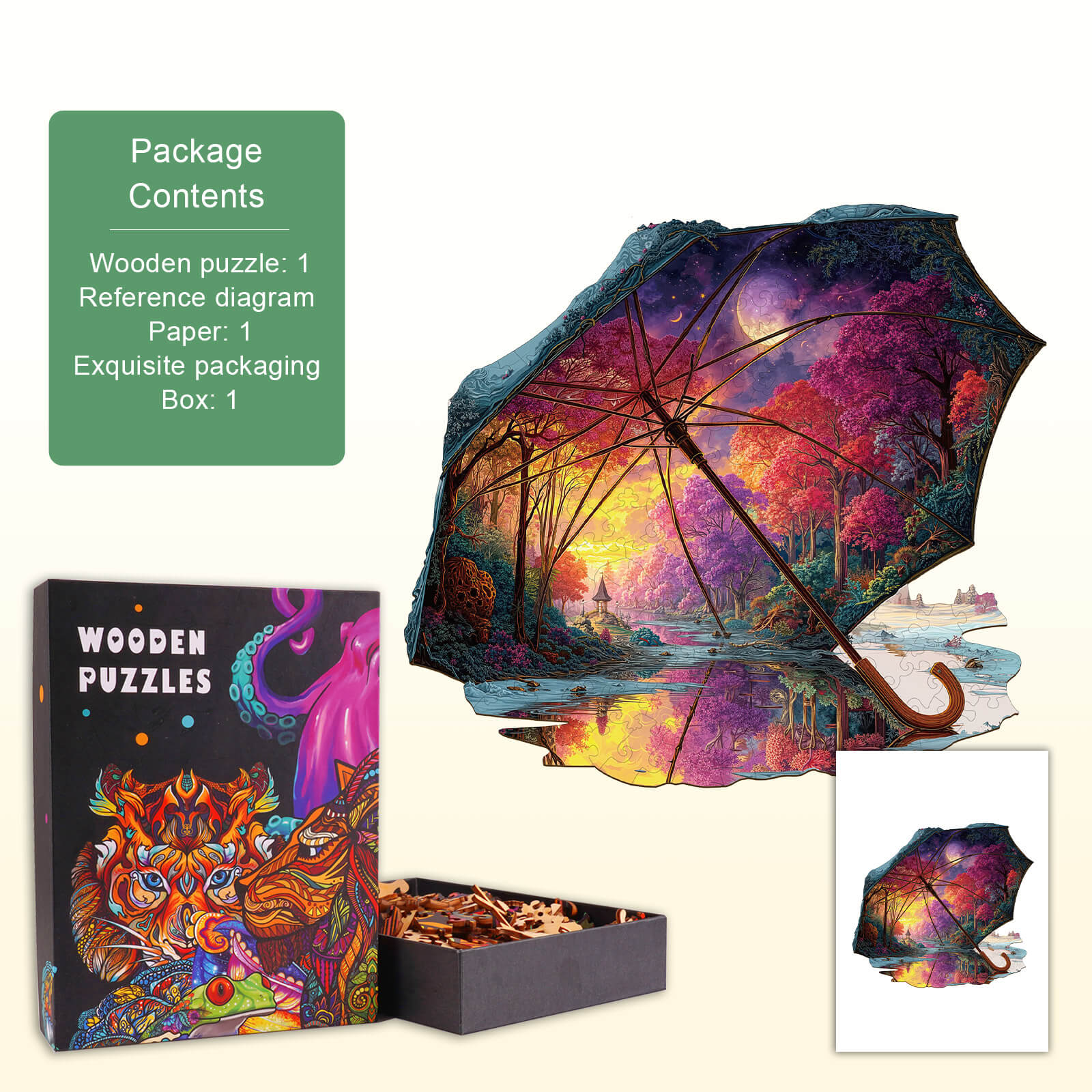 Umbrella Fantasy Wooden Jigsaw Puzzle