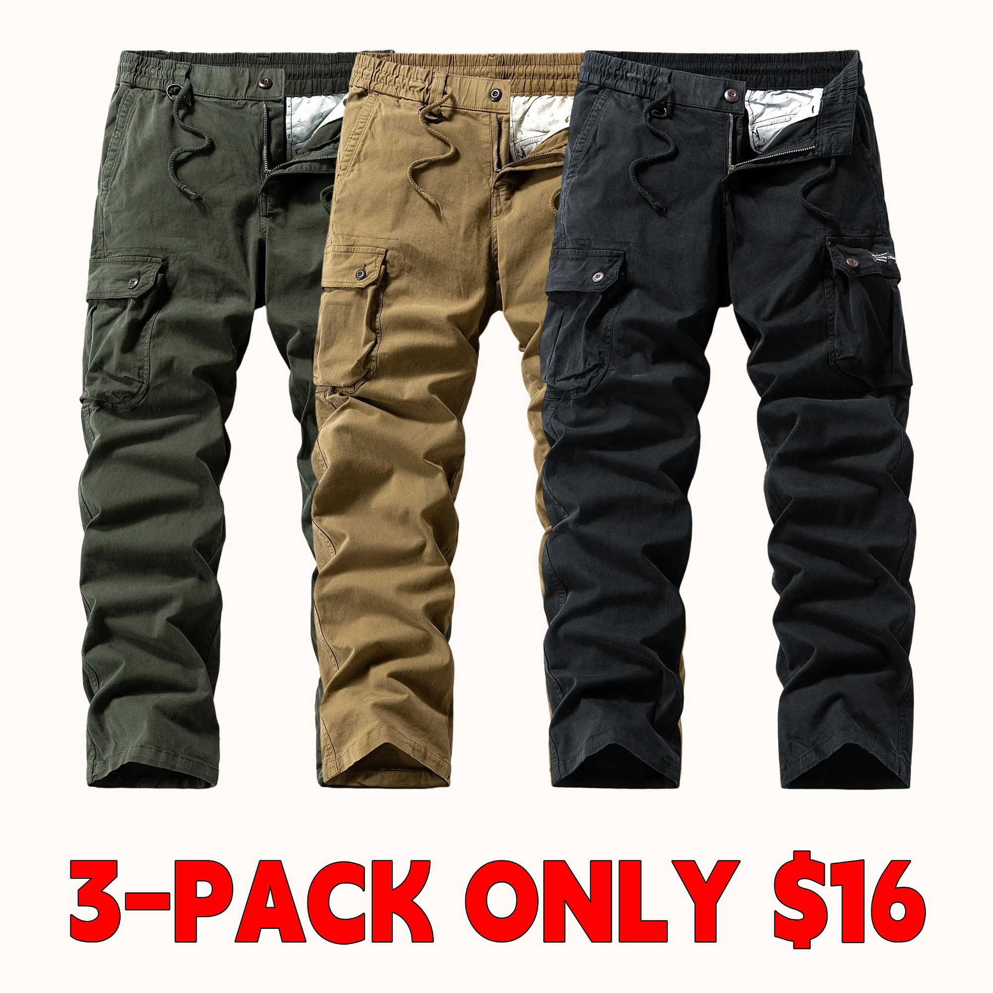 Washed Vintage Loose Tapered Work Pants - Classic Fit, Versatile for Work & Casual, Unique Vintage Wash Finish