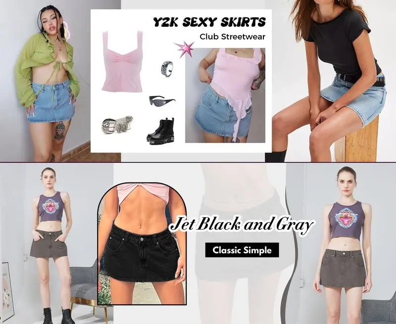Stretchy Mid Waist Y2K Sexy Denim Mini Skirts (Just $3 Each!)