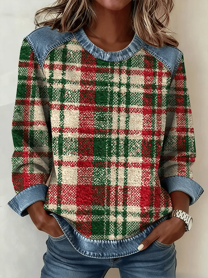 Women'S Casual Round Neck Printed Pullover Sweatshirt