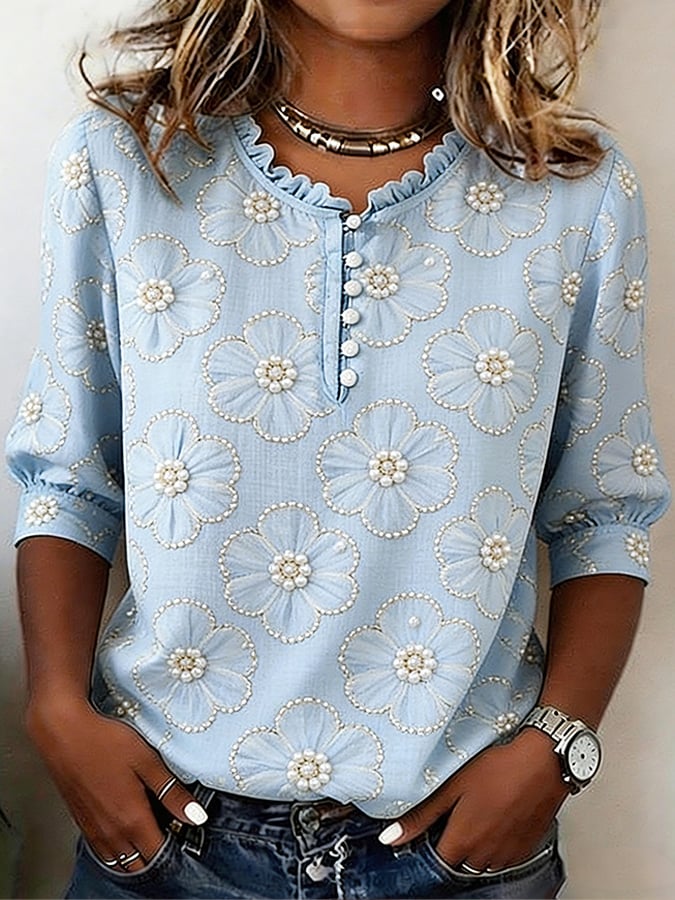 Women's elegant floral print top