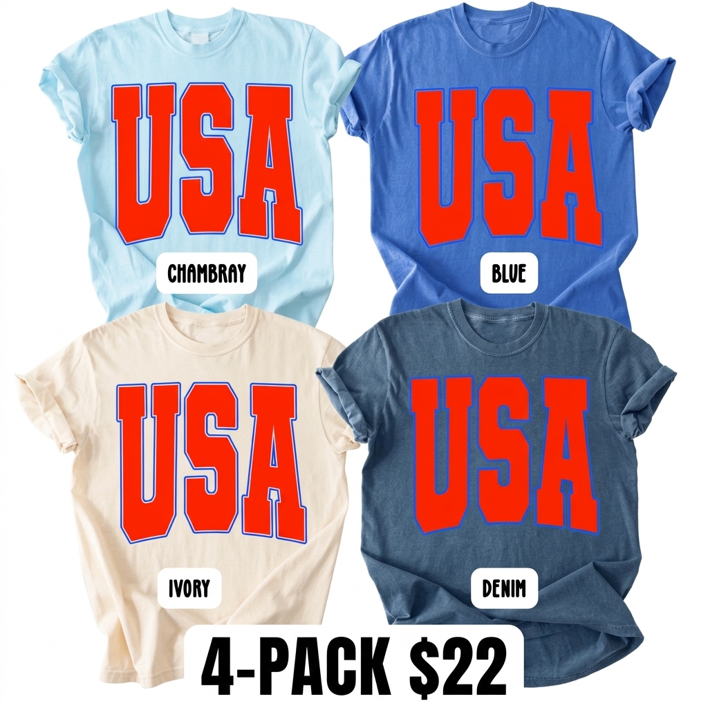 USA Puff Print 4th of July T-Shirt – Patriotic Memorial Day Top