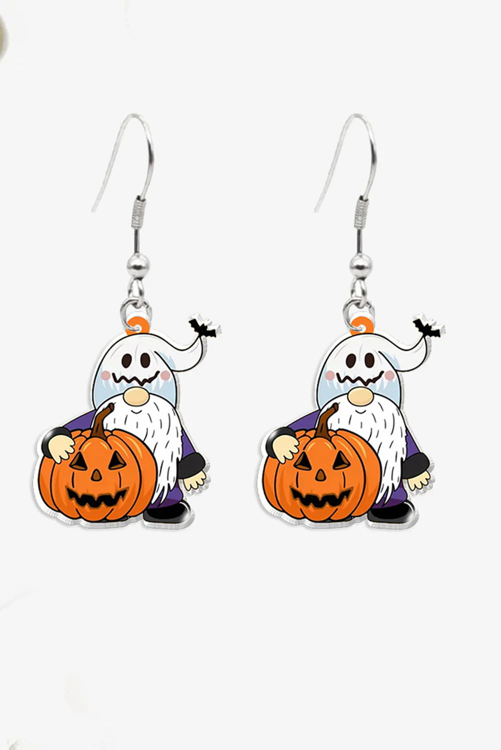 White Dwarf Pumpkin Face Halloween Hook Earrings