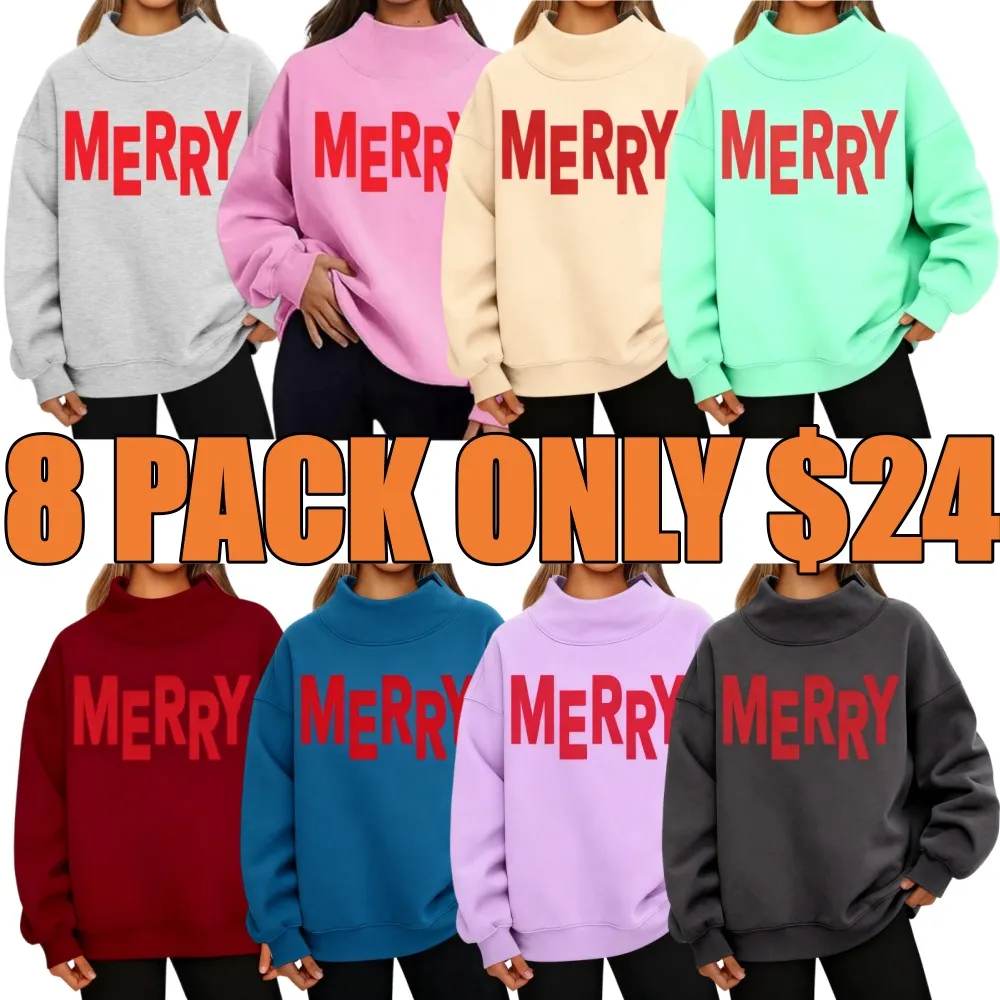 Merry Christmas Puff Print Design Sweatshirt