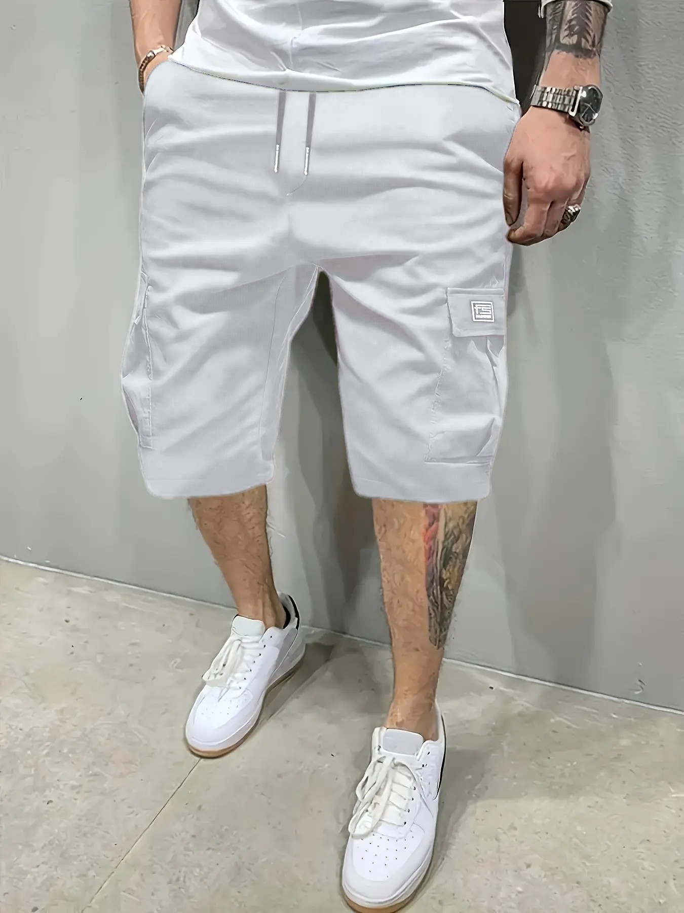 Men's Multi-Pocket Cargo Shorts Casual Streetwear Set