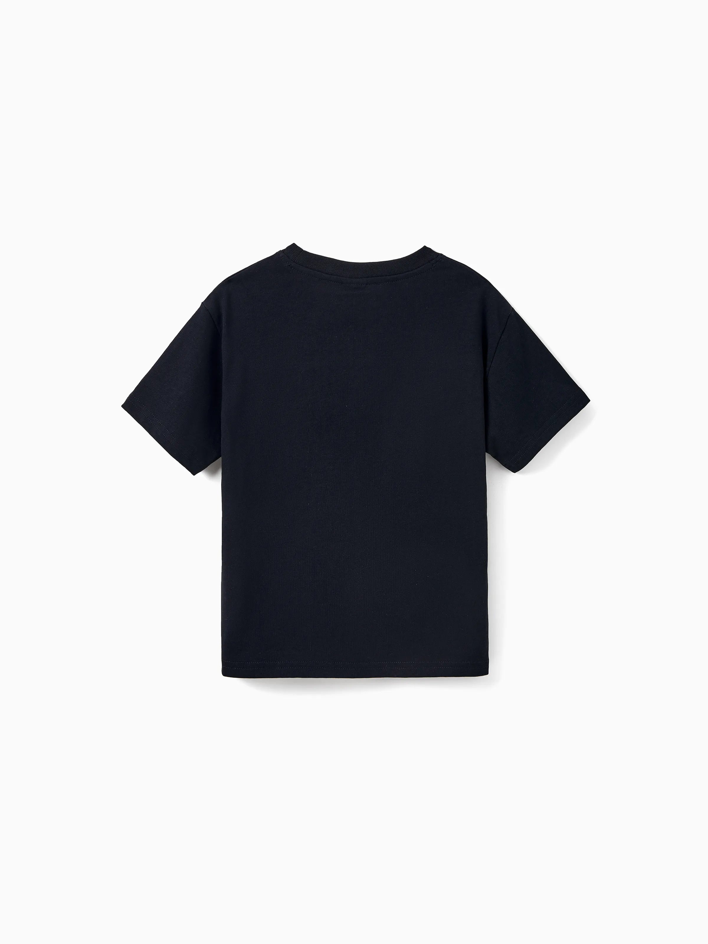 Family Matching Set Floral Sleeveless Strappy Dress or Colorblock Short-sleeve T-shirt  Black