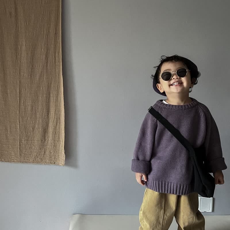 Toddler Solid Color Loose Relax Sweater