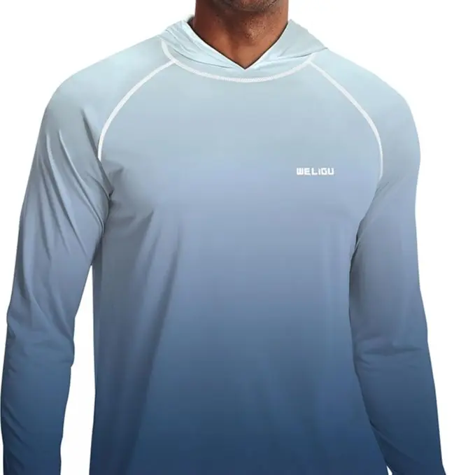 Men's UPF 50+ Sun Protection Hoodie Shirt Long Sleeve SPF Fishing Outdoor UV Hiking Lightweight Shirts