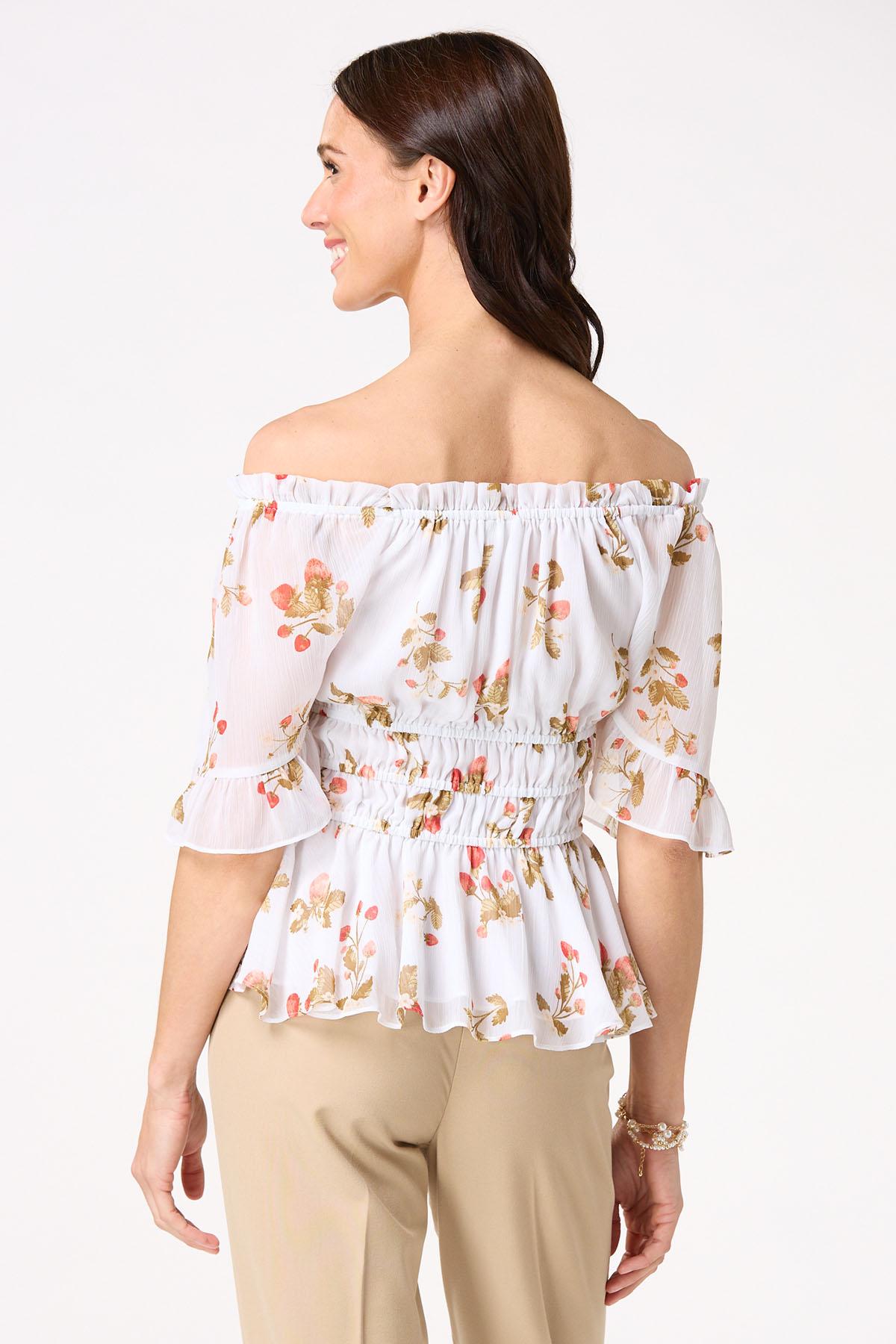 Strawberry Peplum Top
