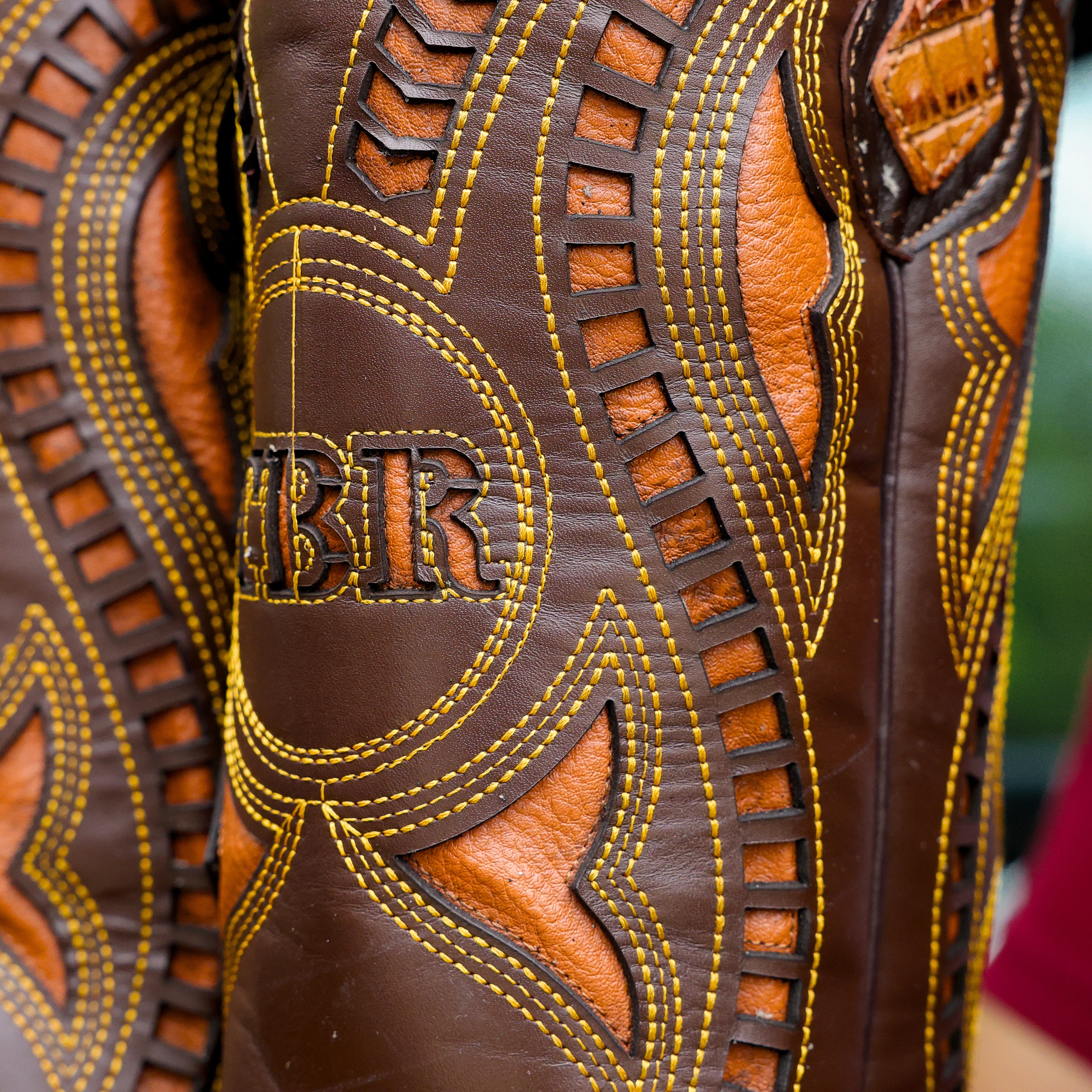 Honey Caiman Belly Leather Boots - Square Toe