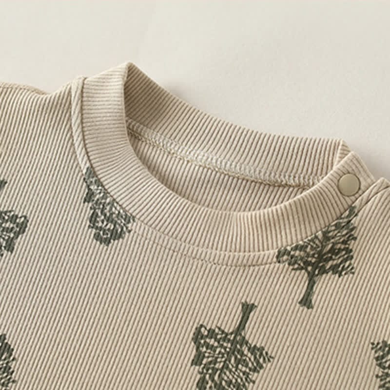 Baby Pine Tree Dark Khaki Pocket Romper