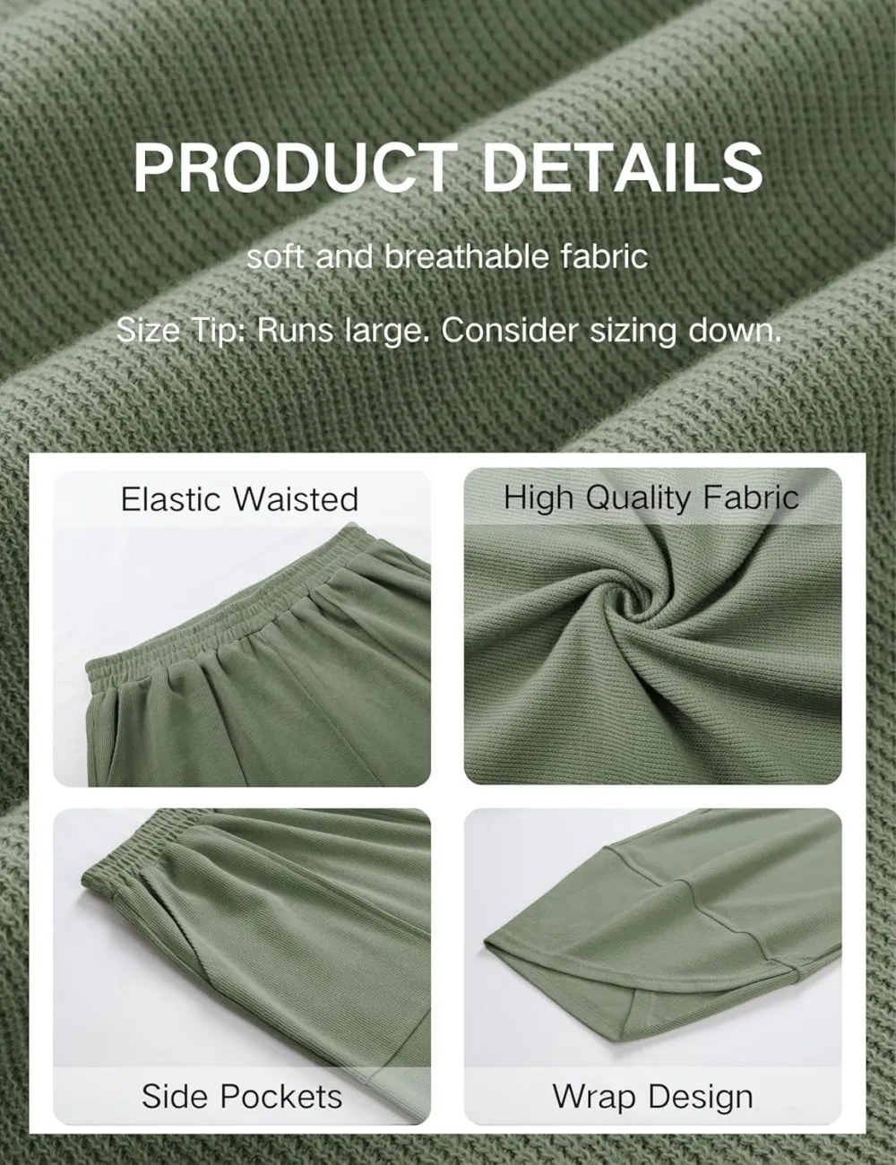 Women's Wide Leg Harem Pants Casual Palazzo Pants with Pockets High Waist Relaxed Fit