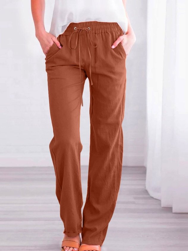 Cotton Regular Fit Casual Plain Pants