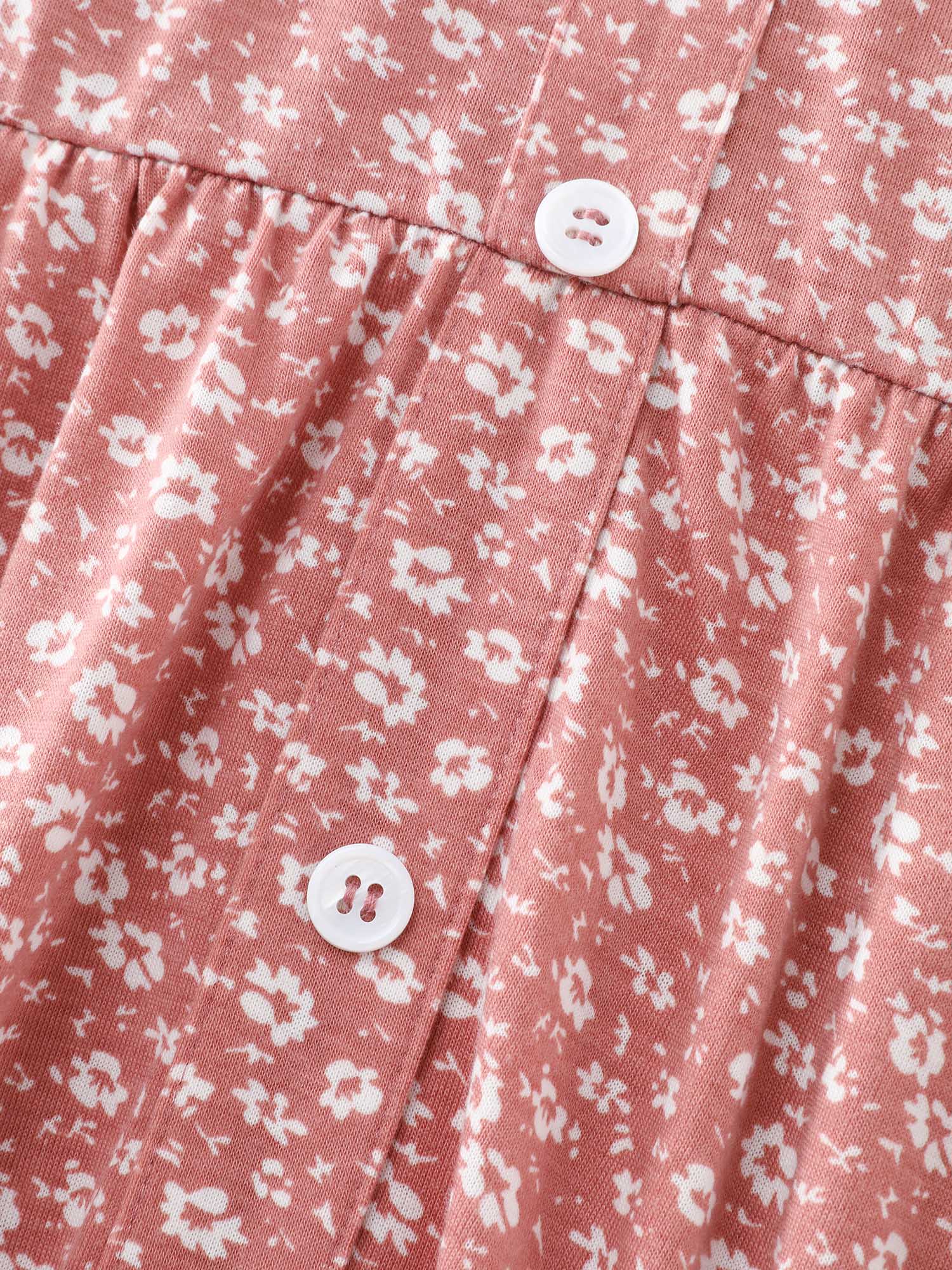 Floral Print Button Detail Mini Dress