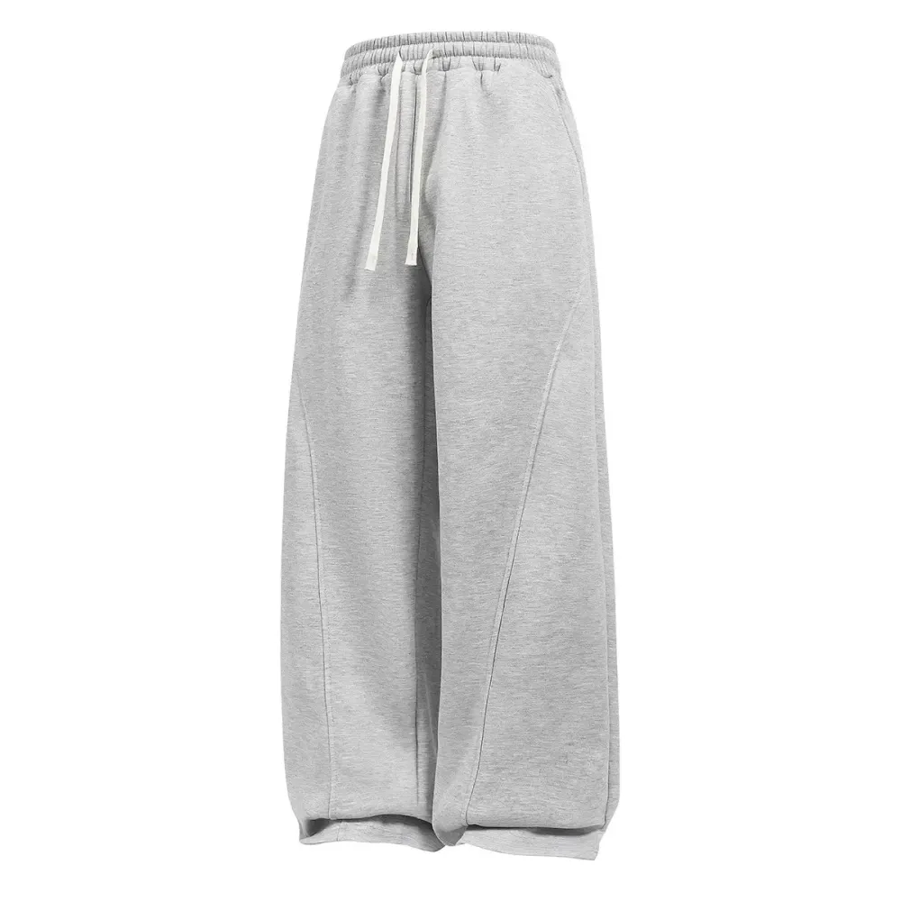 Drawstring Waist Winter Warm Straight Wide-Leg Loose Fit Jogger Pants with Pockets SpringStatements Pink Wide Leg Sweatpants