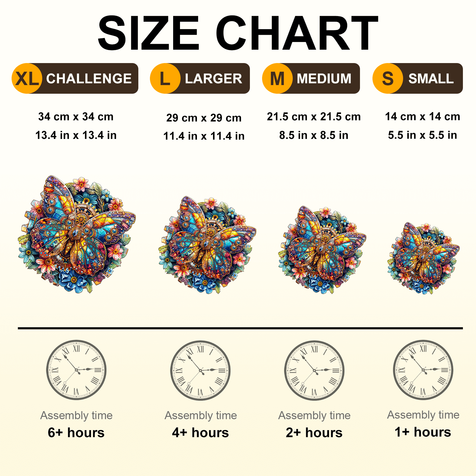 Gear Butterfly Wooden Jigsaw Puzzle