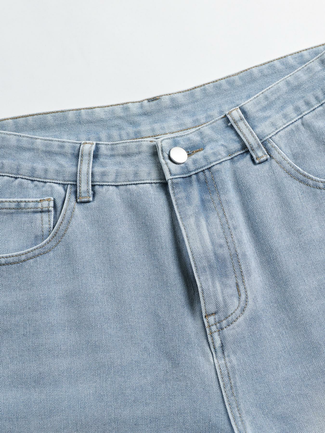 Men's washed retro color denim shorts