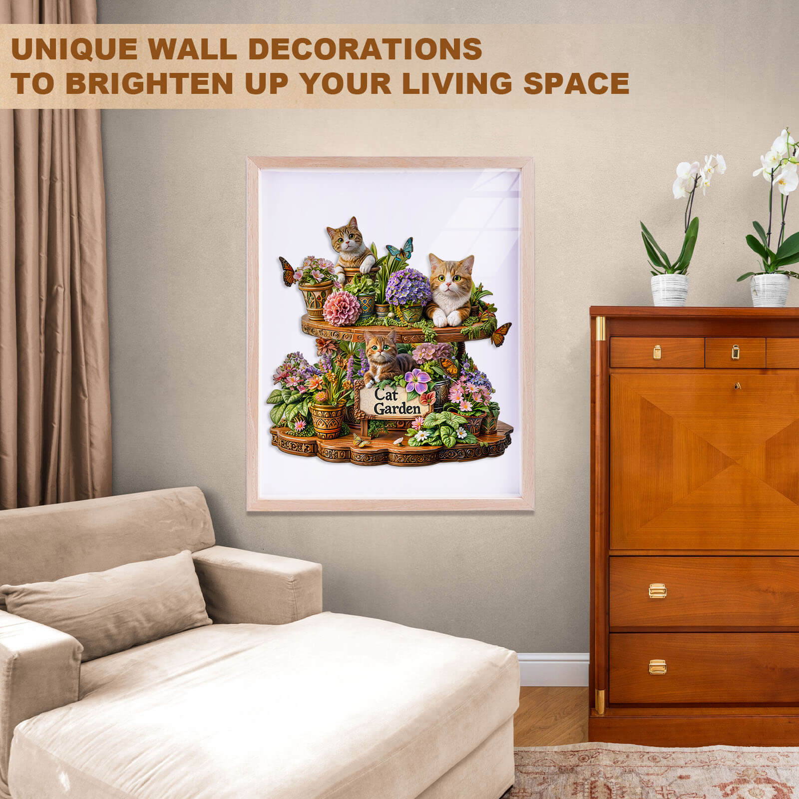 Cat Garden Wooden Jigsaw Puzzle