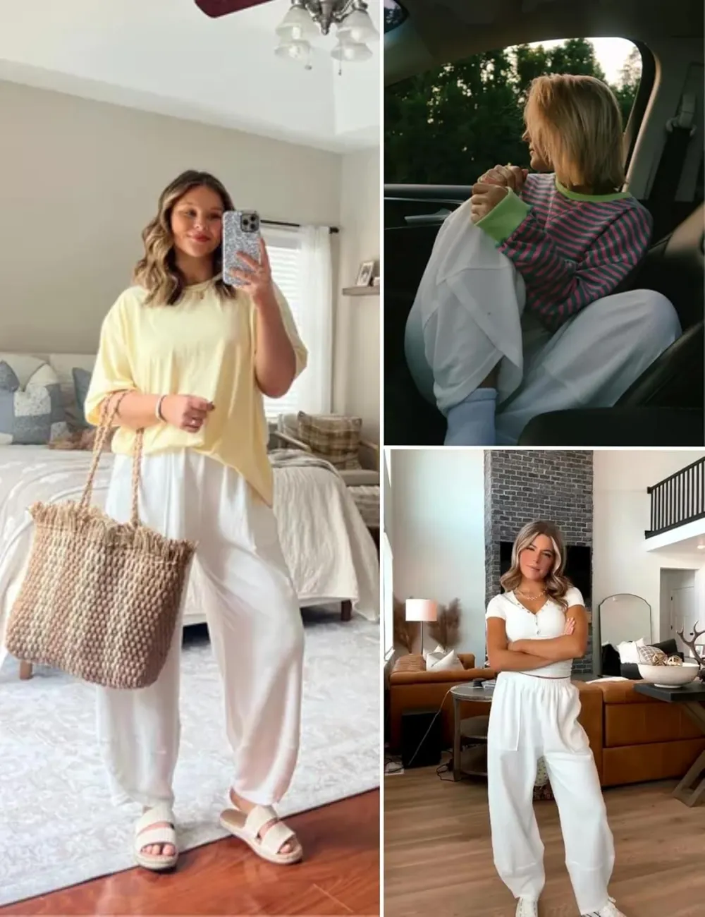 Women's Wide Leg Harem Pants Casual Palazzo Pants with Pockets High Waist Relaxed Fit